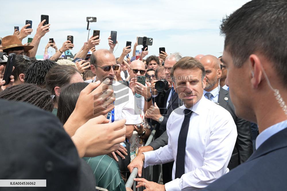 President Macron At Paris Air Show - Le Bourget