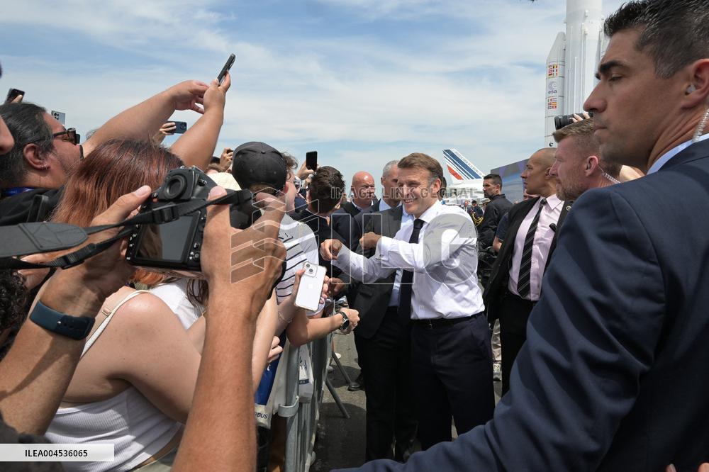 President Macron At Paris Air Show - Le Bourget