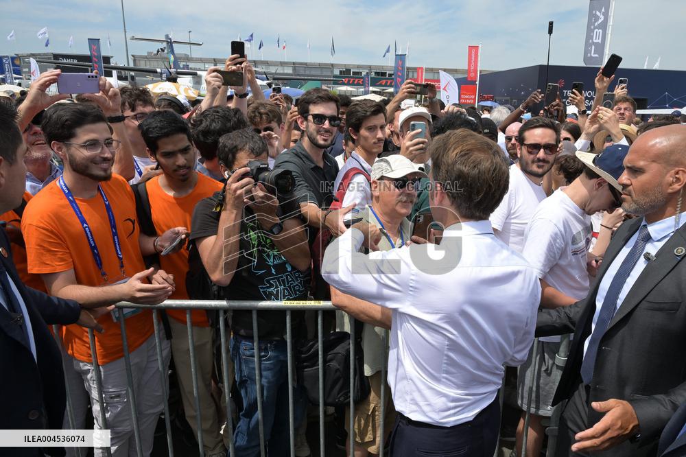 President Macron At Paris Air Show - Le Bourget