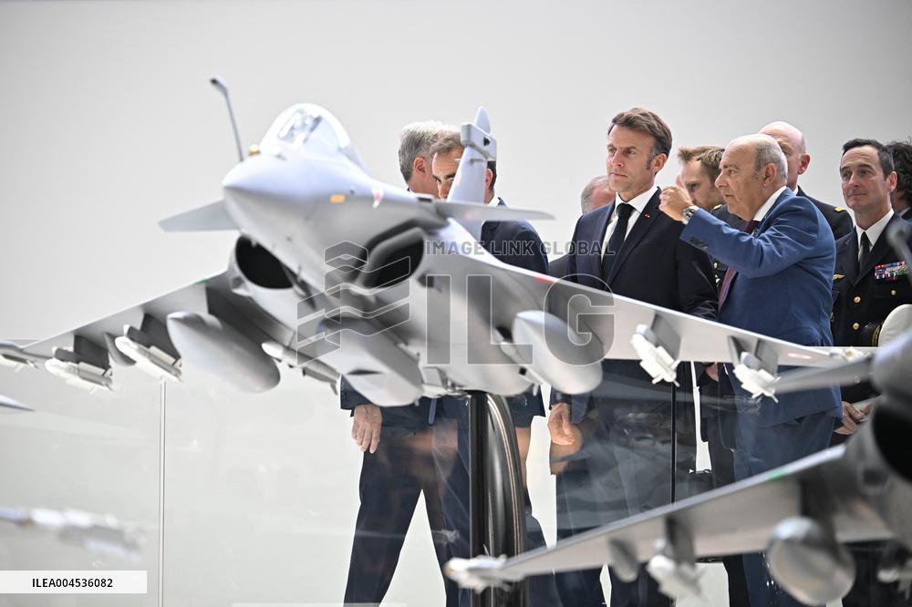 President Macron Visit To Dassault Aviation stand At Paris Air Show - Le Bourget