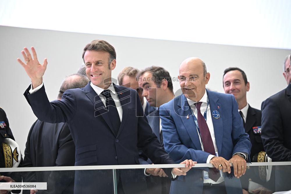 President Macron Visit To Dassault Aviation stand At Paris Air Show - Le Bourget