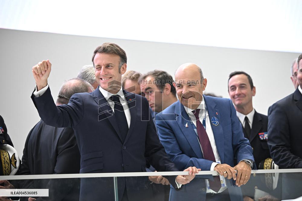 President Macron Visit To Dassault Aviation stand At Paris Air Show - Le Bourget