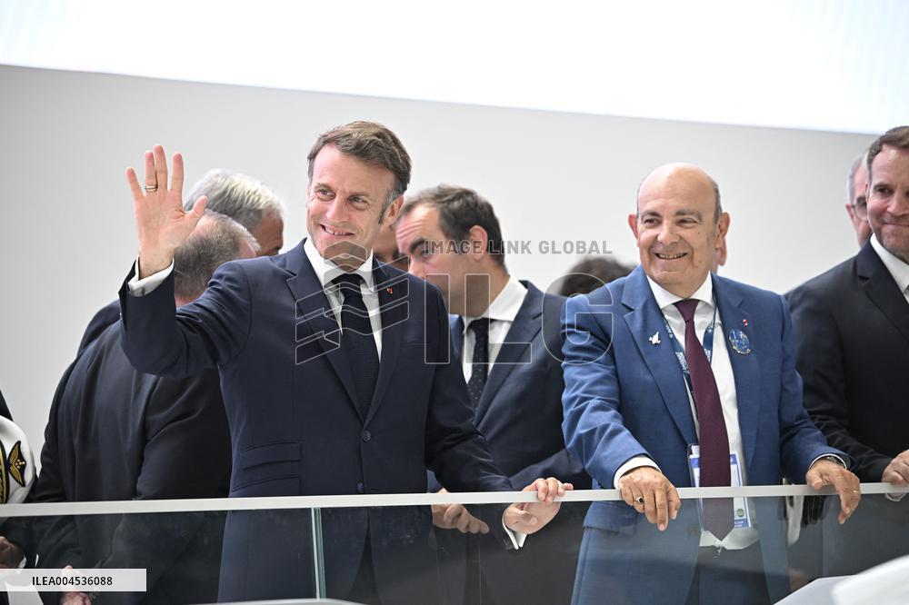President Macron Visit To Dassault Aviation stand At Paris Air Show - Le Bourget