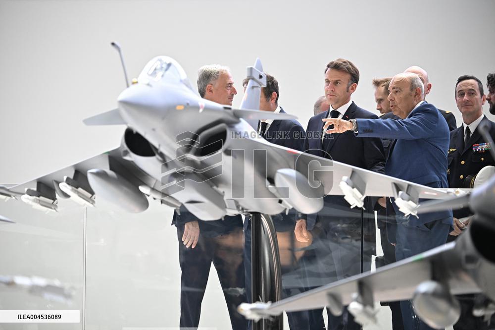 President Macron Visit To Dassault Aviation stand At Paris Air Show - Le Bourget