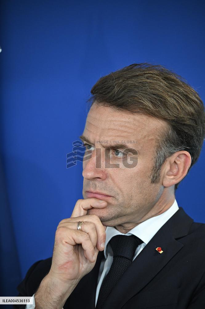 President Macron at Air France-KLM and Groupe ADP Partnership Signing at Paris Air Show - Le Bourget