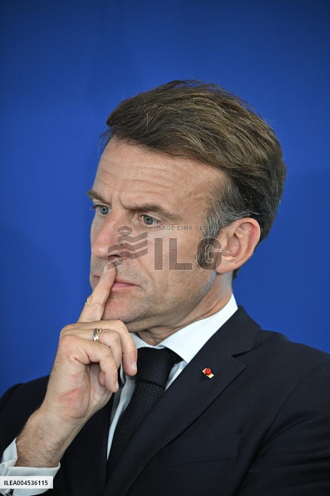 President Macron at Air France-KLM and Groupe ADP Partnership Signing at Paris Air Show - Le Bourget