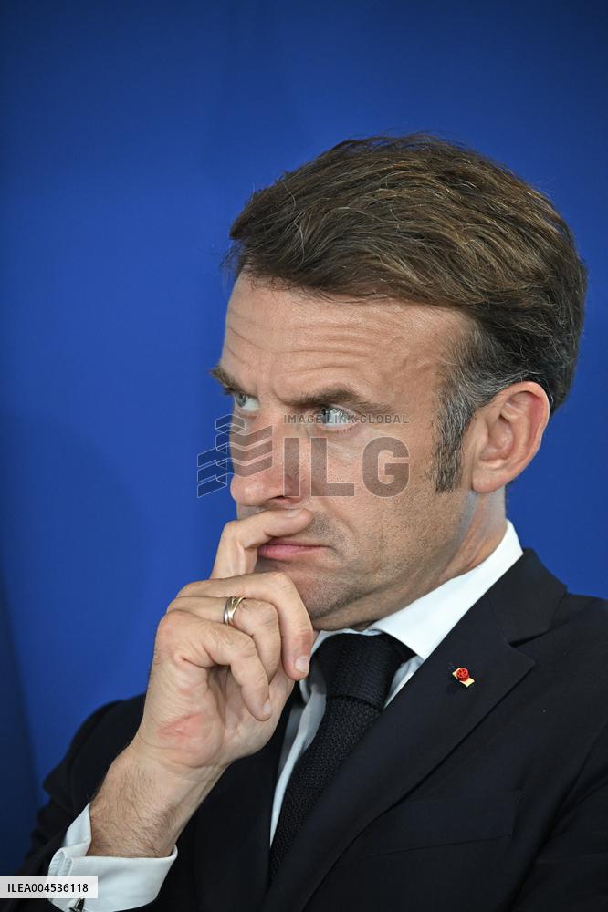 President Macron at Air France-KLM and Groupe ADP Partnership Signing at Paris Air Show - Le Bourget