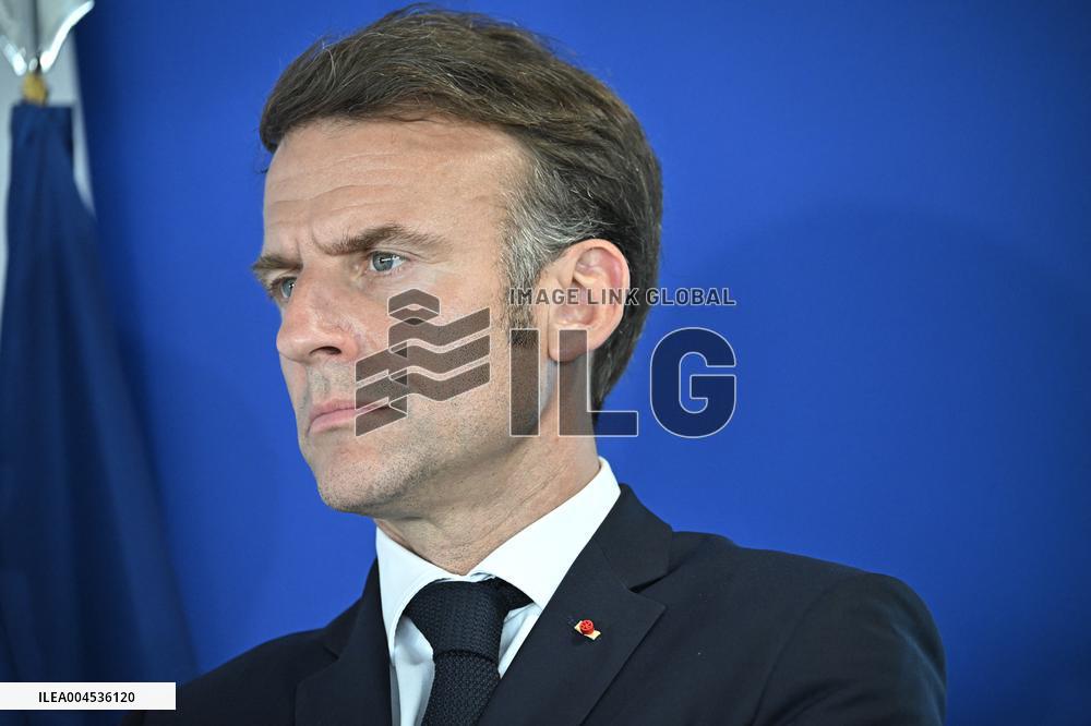 President Macron at Air France-KLM and Groupe ADP Partnership Signing at Paris Air Show - Le Bourget