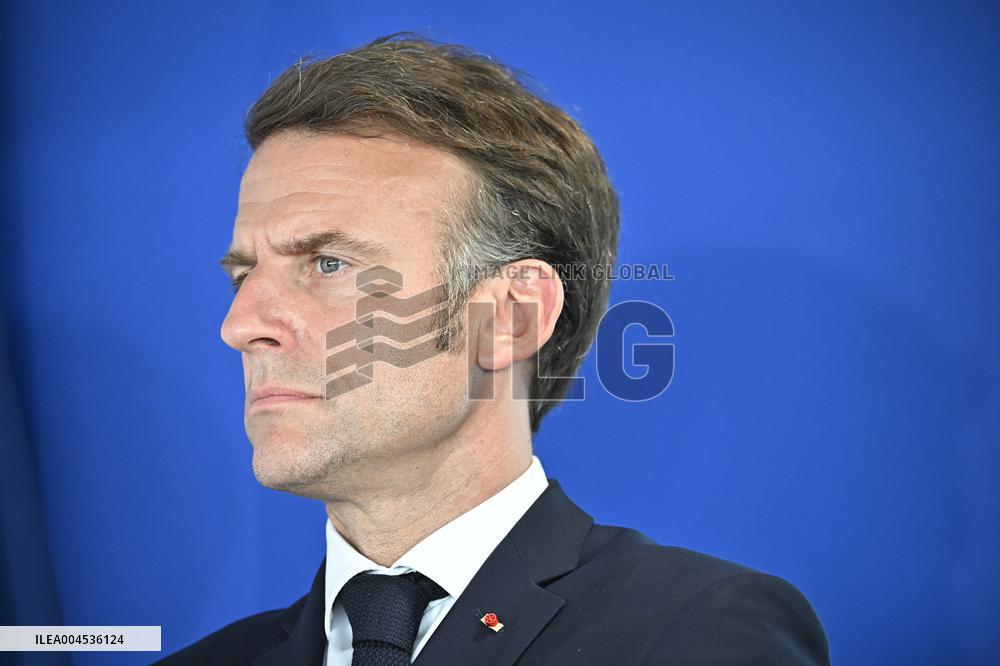 President Macron at Air France-KLM and Groupe ADP Partnership Signing at Paris Air Show - Le Bourget