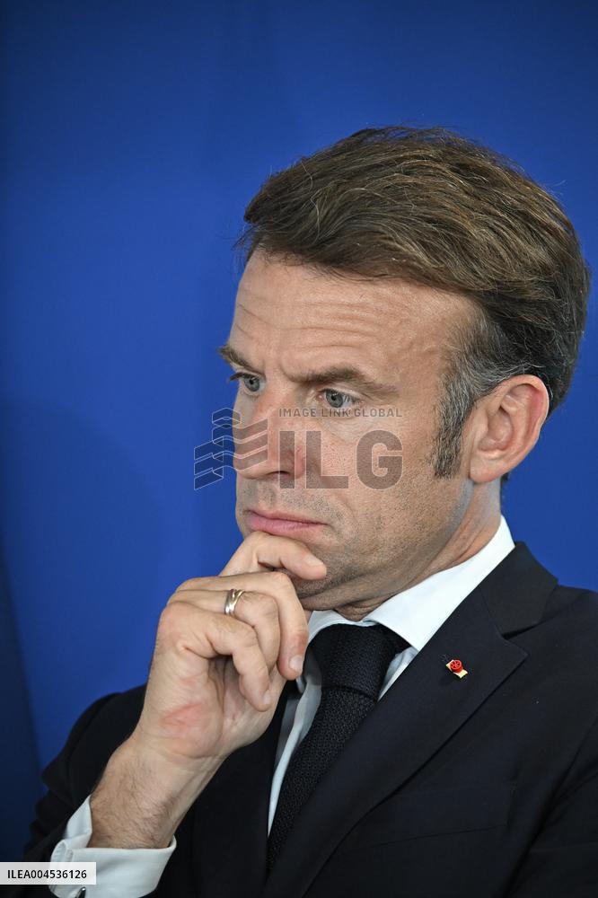 President Macron at Air France-KLM and Groupe ADP Partnership Signing at Paris Air Show - Le Bourget