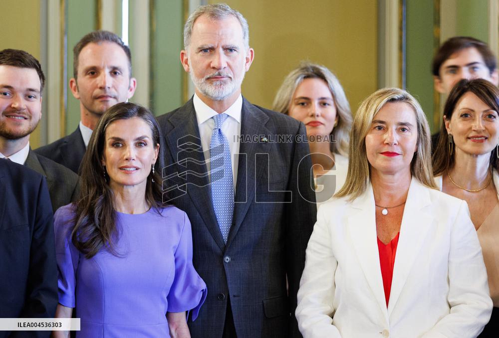 Spanish Royal Couple At College of Europe - Belgium