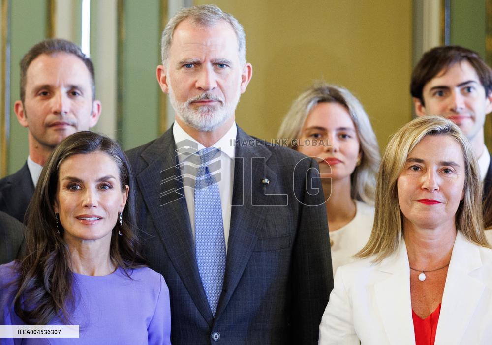 Spanish Royal Couple At College of Europe - Belgium