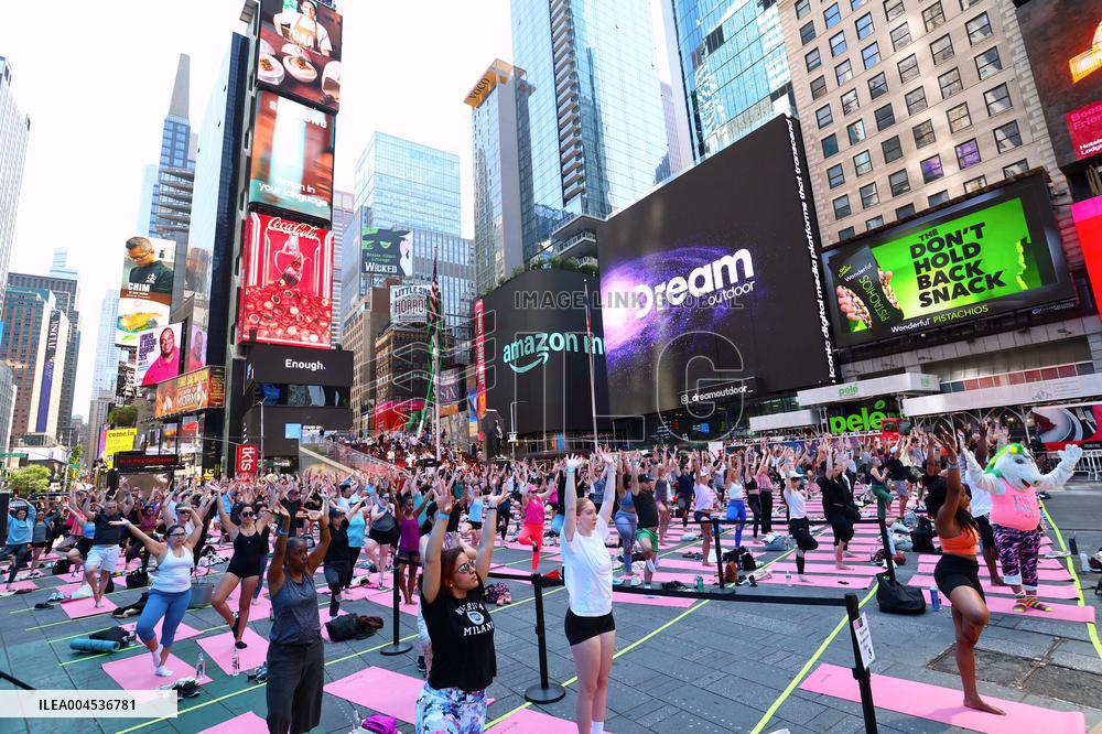 Solstice Yoga in Times Square - NYC