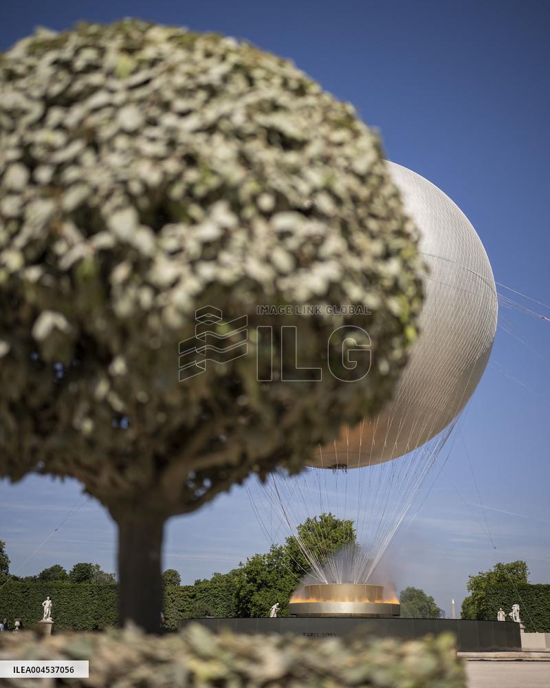 The Olympic Cauldron  at the Tuileries Garden - Paris