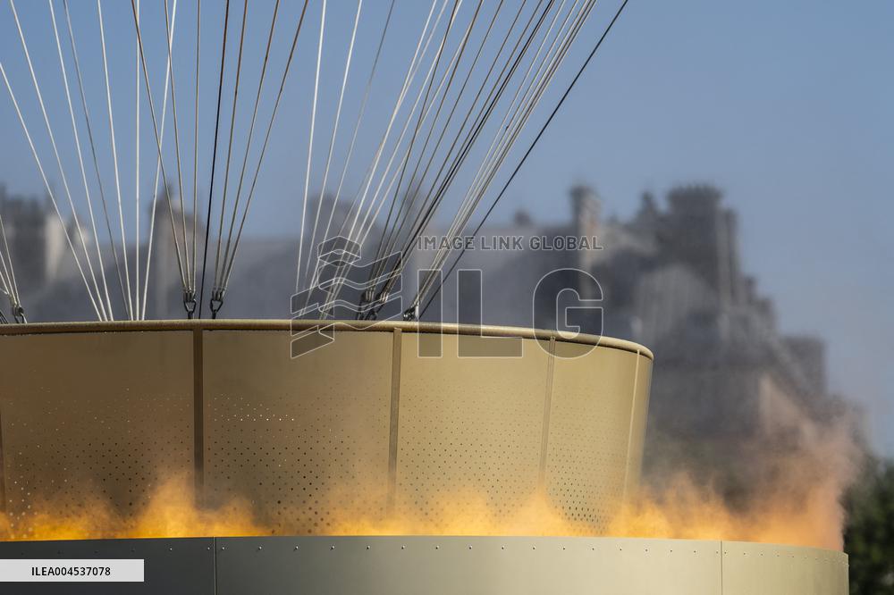 The Olympic Cauldron  at the Tuileries Garden - Paris