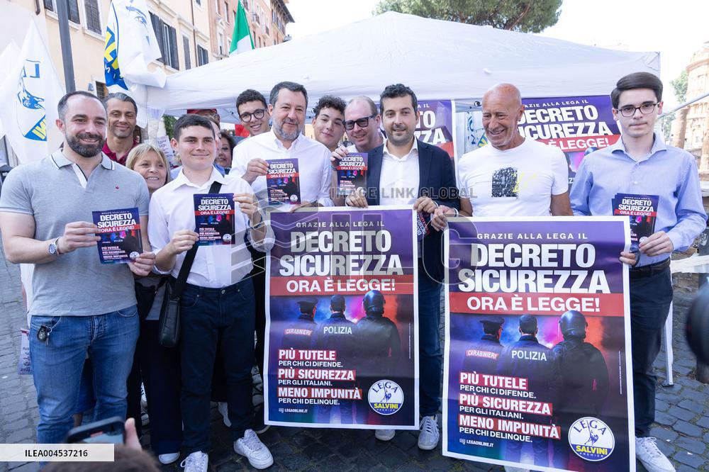 Salvini Promotes The Security Decree - Rome