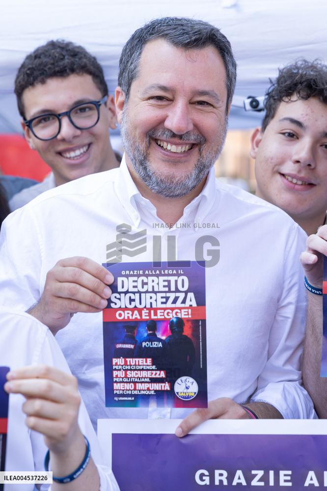 Salvini Promotes The Security Decree - Rome