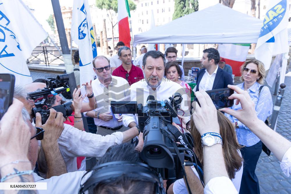 Salvini Promotes The Security Decree - Rome
