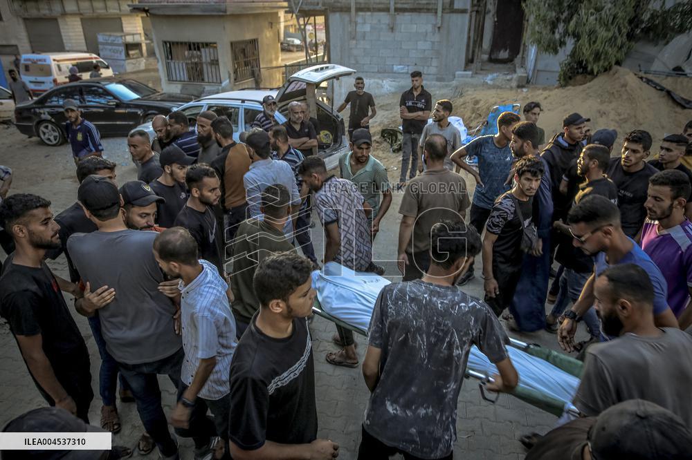 Palestinians Mourn Airstrike Victims at Al-Shifa Hospital - Gaza
