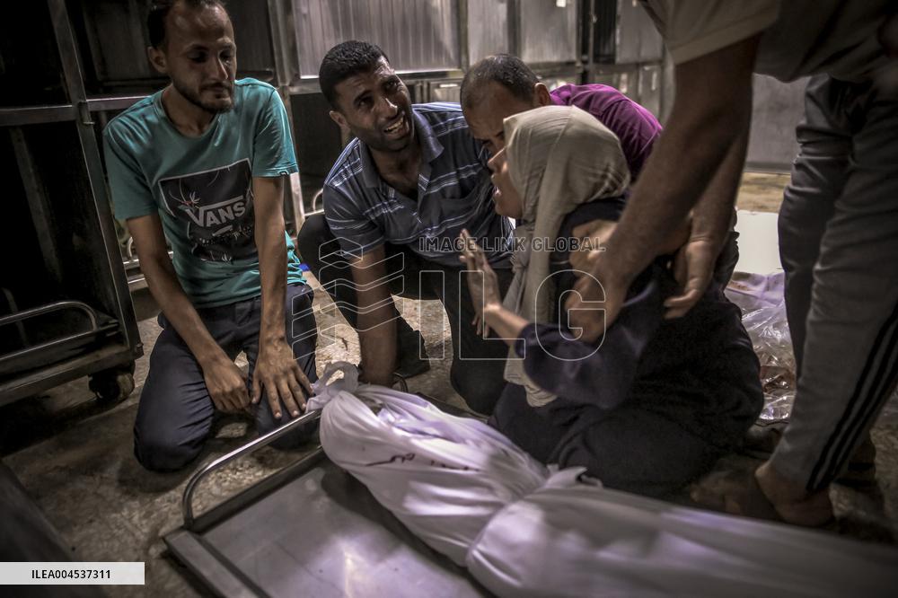Palestinians Mourn Airstrike Victims at Al-Shifa Hospital - Gaza