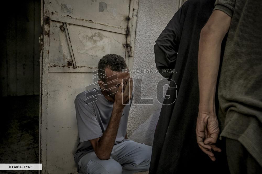 Palestinians Mourn Airstrike Victims at Al-Shifa Hospital - Gaza