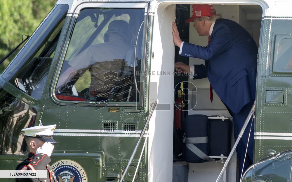 Trump Returns to the White House from Bedminster, NJ