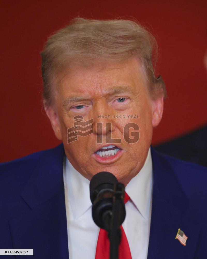 U.S. President Donald Trump delivers an address to the nation at the White House in Washington, following U.S. strikes on Iran's