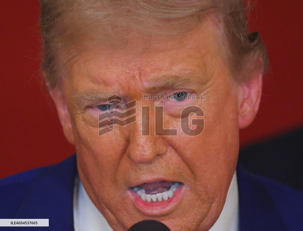 U.S. President Donald Trump delivers an address to the nation at the White House in Washington, following U.S. strikes on Iran's