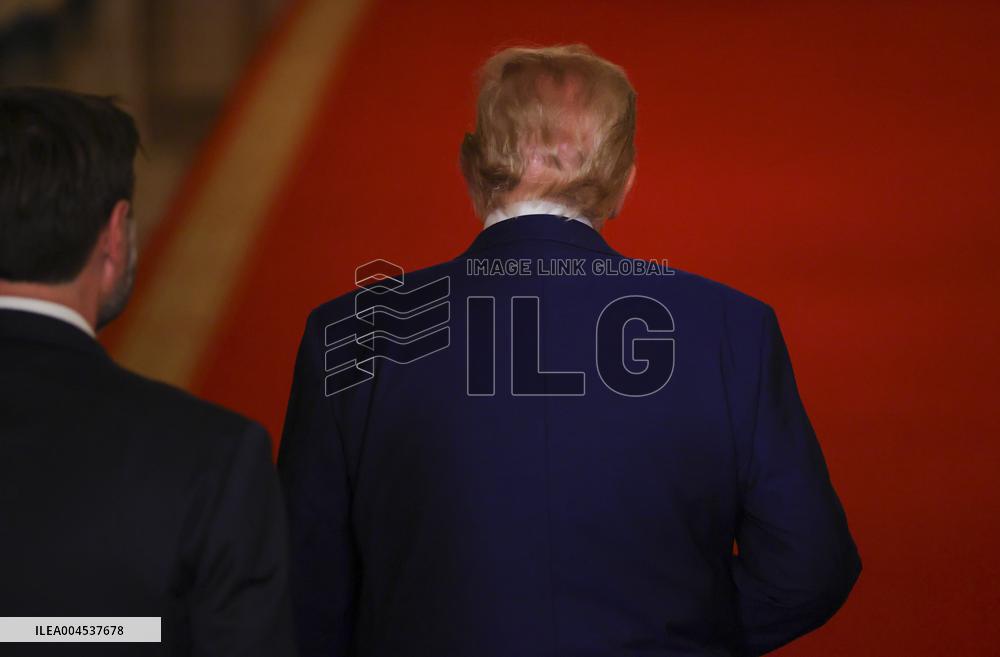 U.S. President Donald Trump delivers an address to the nation at the White House in Washington, following U.S. strikes on Iran's