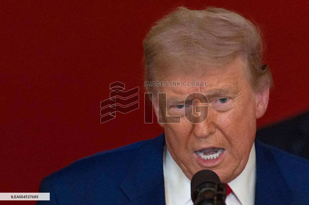 U.S. President Donald Trump delivers an address to the nation at the White House in Washington, following U.S. strikes on Iran's