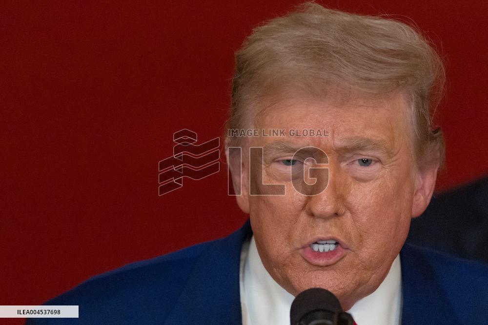 U.S. President Donald Trump delivers an address to the nation at the White House in Washington, following U.S. strikes on Iran's