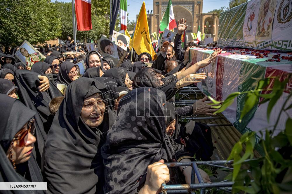 Funeral for Iranians Killed by Israel - Qazvin