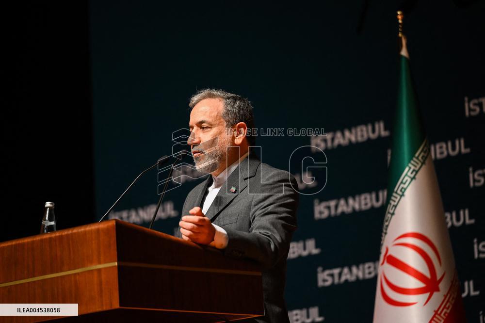 Iranian Foreign Minister Holds a press conference in Istanbul - Turkiye