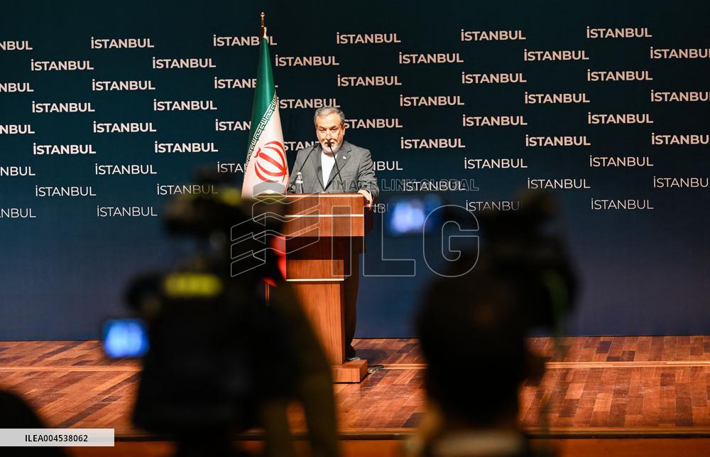 Iranian Foreign Minister Holds a press conference in Istanbul - Turkiye