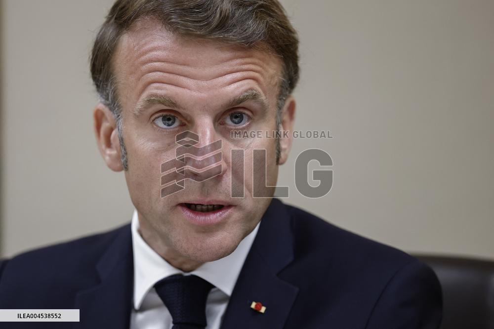 French President Emmanuel Macron Attends A National Security Meeting - Paris