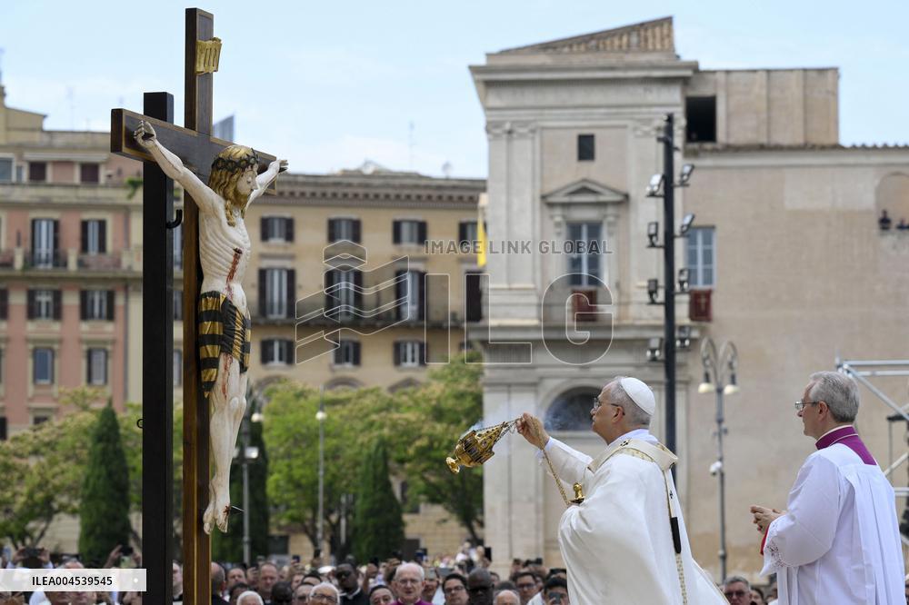 Pope Francis Celebrates The Corpus Christi Mass - Rome