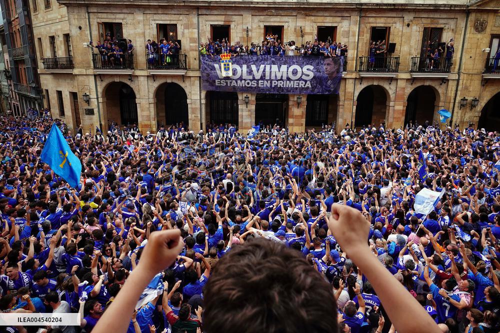 Real Oviedo Celebrates Promotion to the First Division - Spain