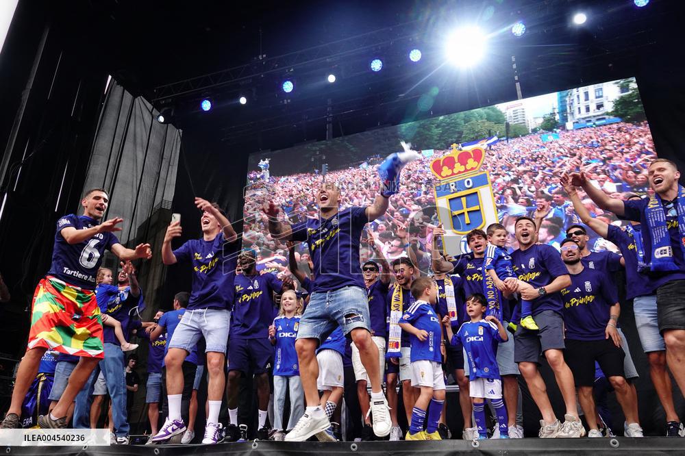 Real Oviedo Celebrates Promotion to the First Division - Spain