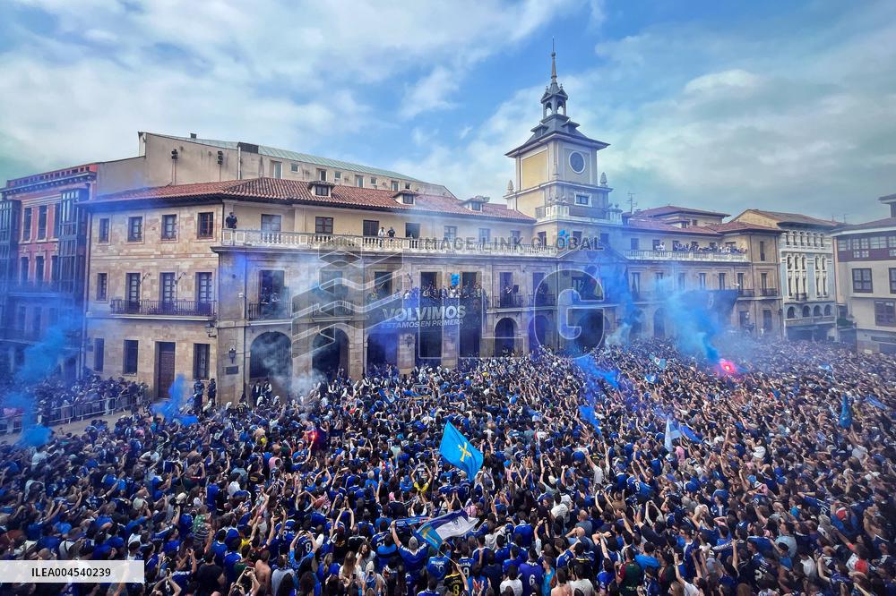Real Oviedo Celebrates Promotion to the First Division - Spain