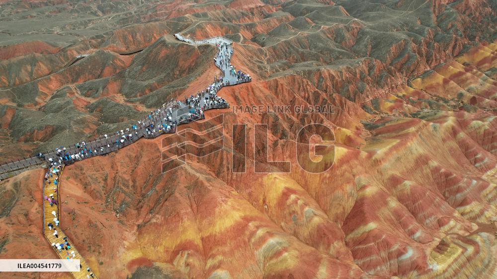 Danxia Landform In The Rain - China