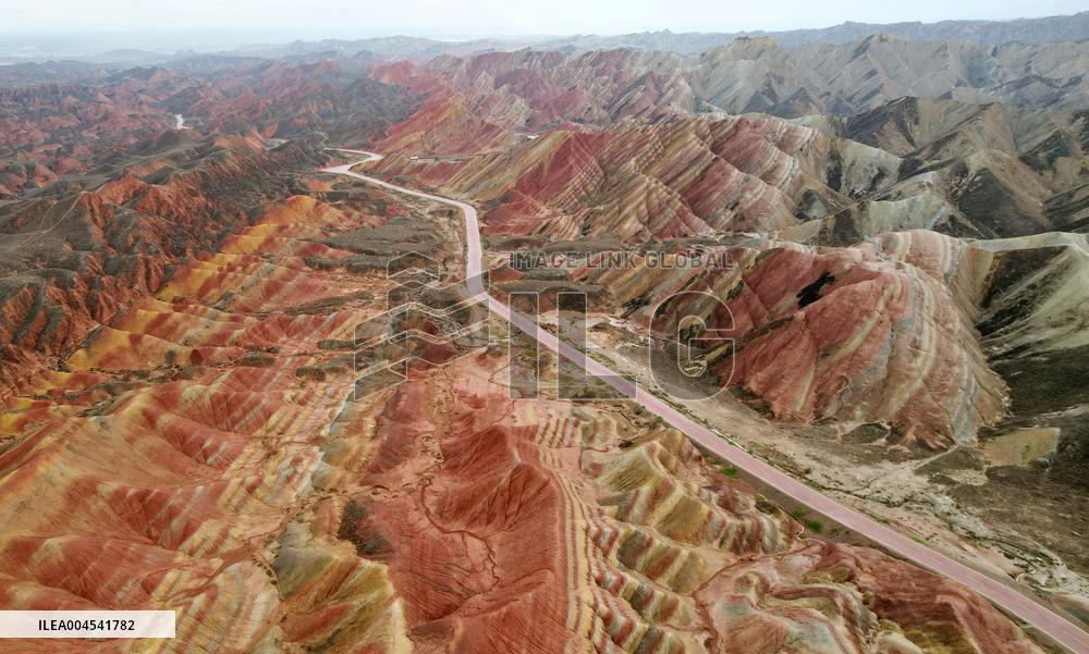 Danxia Landform In The Rain - China