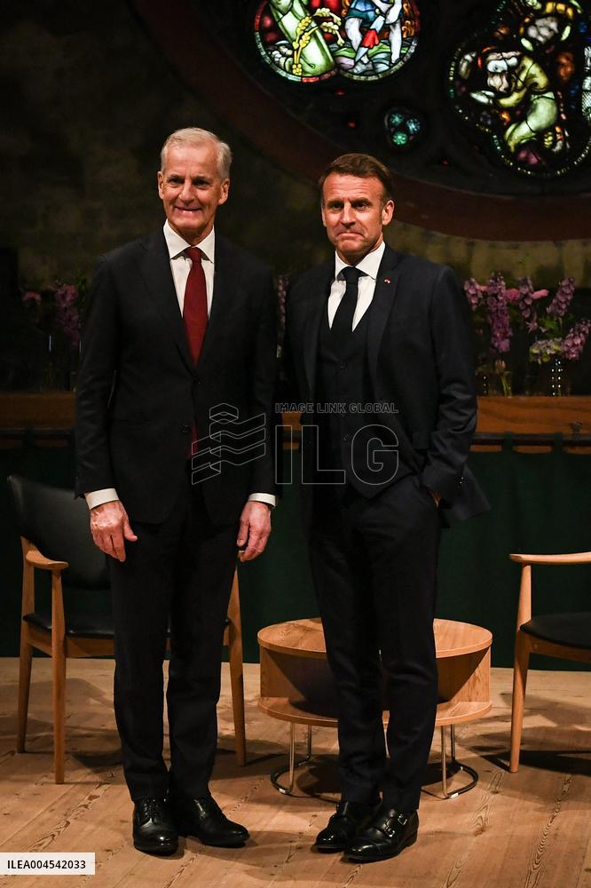 Emmanuel Macron visits Oslo FA