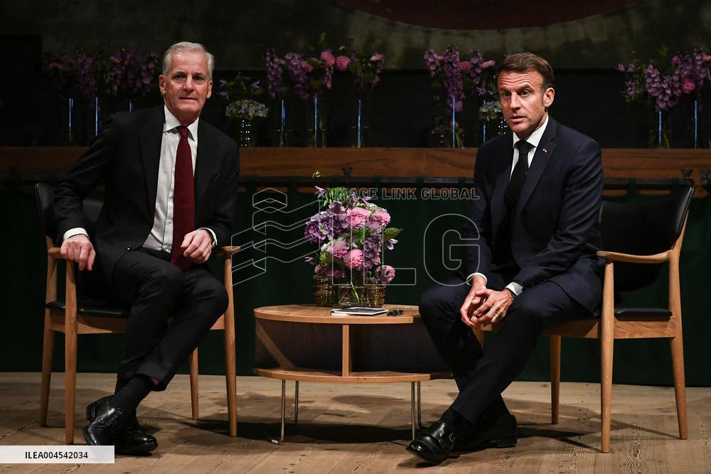 Emmanuel Macron visits Oslo FA