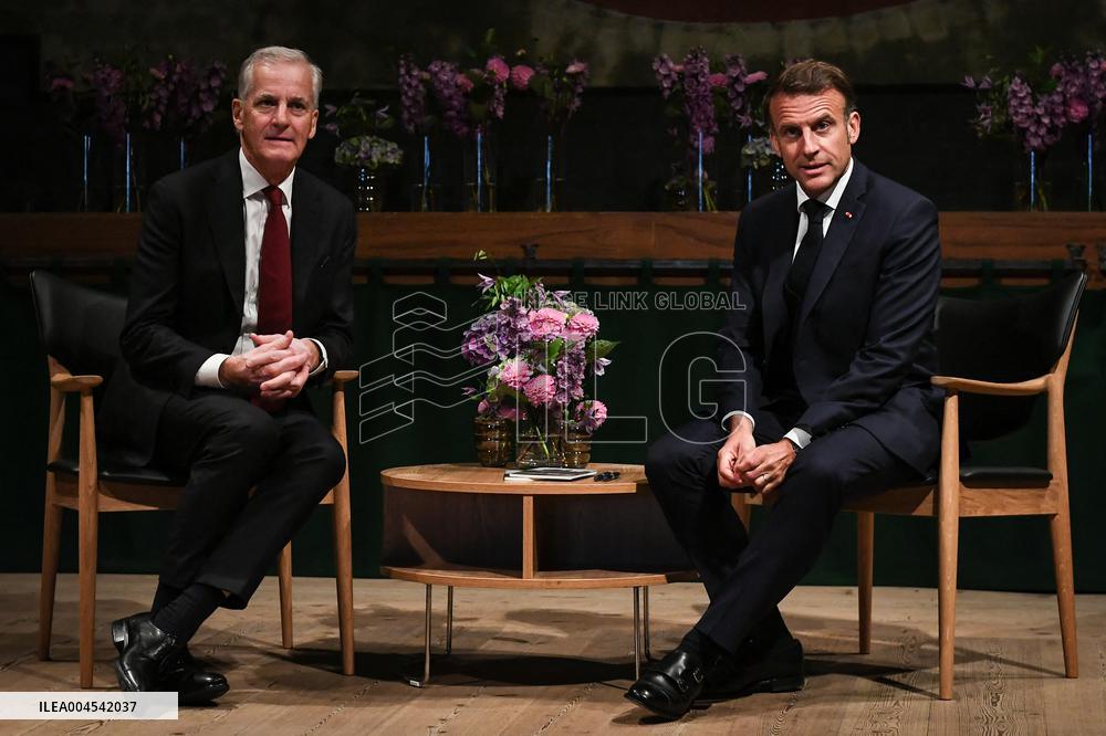 Emmanuel Macron visits Oslo FA