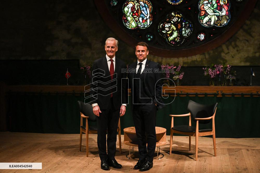 Emmanuel Macron visits Oslo FA