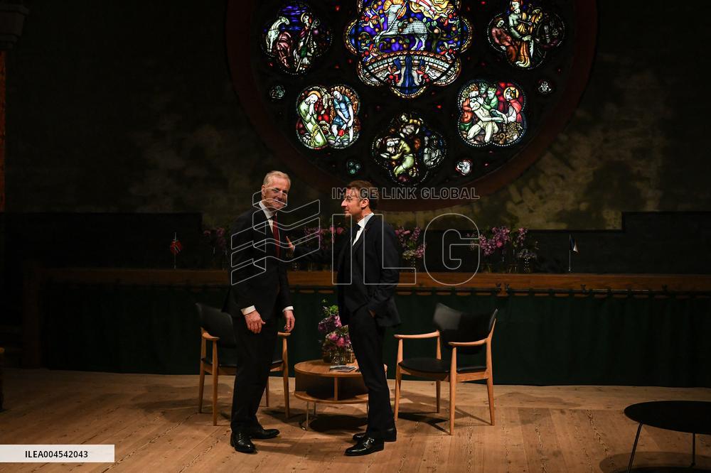 Emmanuel Macron visits Oslo FA