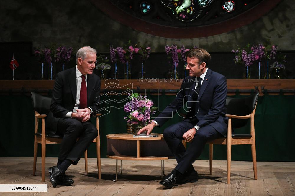 Emmanuel Macron visits Oslo FA