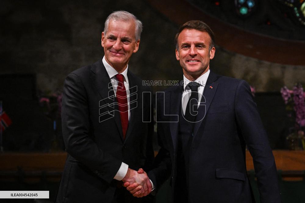 Emmanuel Macron visits Oslo FA