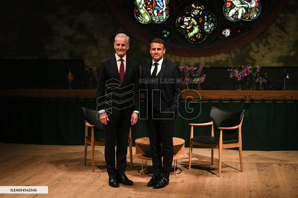 Emmanuel Macron visits Oslo FA
