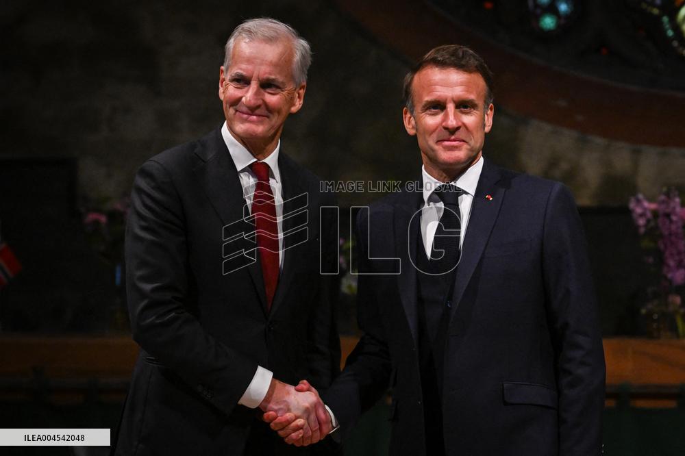 Emmanuel Macron visits Oslo FA